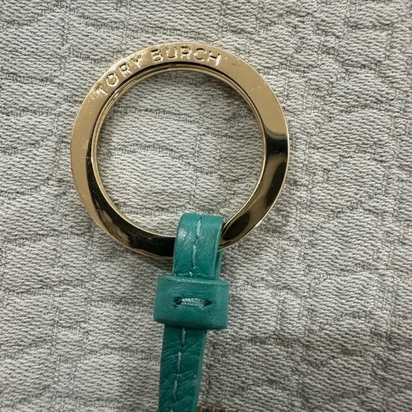 Tory Burch Teal Key & Card Holder with Gold Accents - Picture 2 of 9